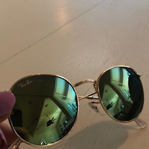Ray Bans round reflective sunglasses